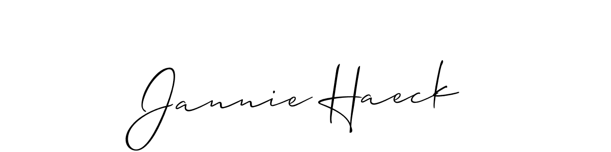 Create a beautiful signature design for name Jannie Haeck. With this signature (Allison_Script) fonts, you can make a handwritten signature for free. Jannie Haeck signature style 2 images and pictures png