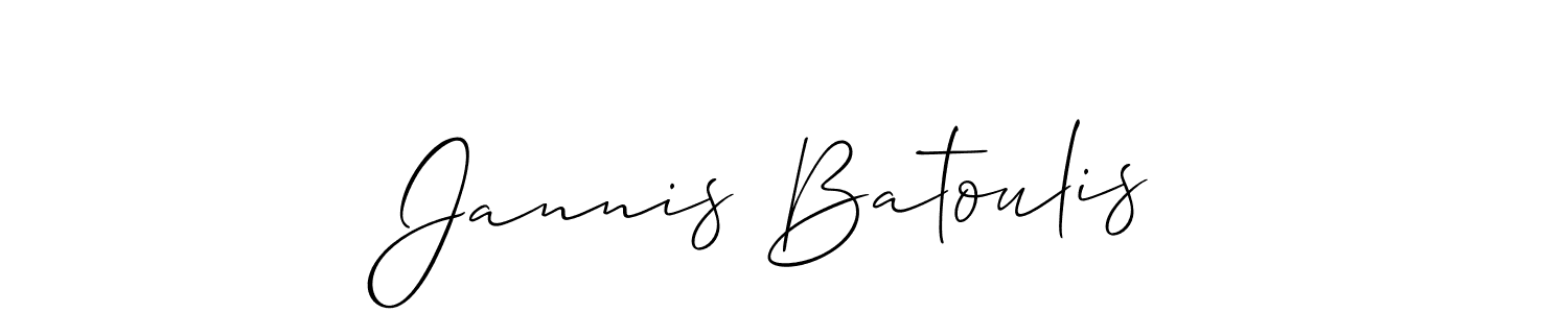 Create a beautiful signature design for name Jannis Batoulis. With this signature (Allison_Script) fonts, you can make a handwritten signature for free. Jannis Batoulis signature style 2 images and pictures png