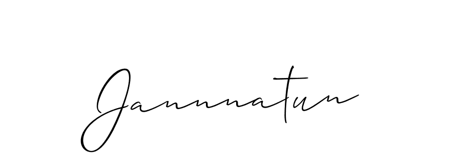 Use a signature maker to create a handwritten signature online. With this signature software, you can design (Allison_Script) your own signature for name Jannnatun. Jannnatun signature style 2 images and pictures png