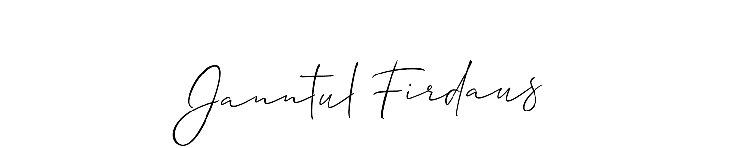 See photos of Janntul Firdaus official signature by Spectra . Check more albums & portfolios. Read reviews & check more about Allison_Script font. Janntul Firdaus signature style 2 images and pictures png