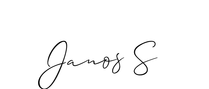 Use a signature maker to create a handwritten signature online. With this signature software, you can design (Allison_Script) your own signature for name Janos S. Janos S signature style 2 images and pictures png