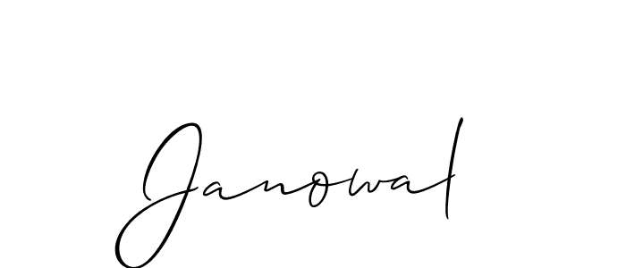 Design your own signature with our free online signature maker. With this signature software, you can create a handwritten (Allison_Script) signature for name Janowal. Janowal signature style 2 images and pictures png