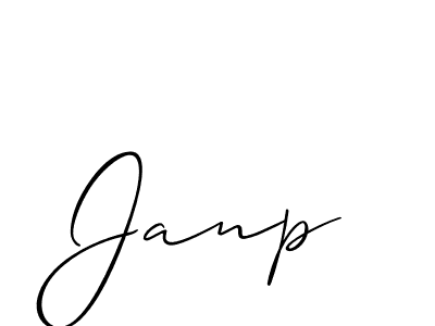 The best way (Allison_Script) to make a short signature is to pick only two or three words in your name. The name Janp include a total of six letters. For converting this name. Janp signature style 2 images and pictures png
