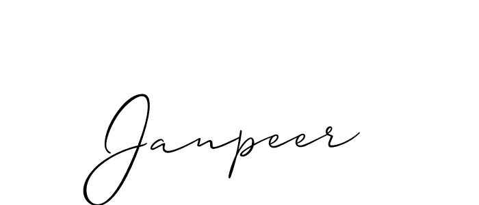 How to make Janpeer name signature. Use Allison_Script style for creating short signs online. This is the latest handwritten sign. Janpeer signature style 2 images and pictures png