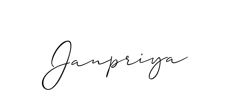 Create a beautiful signature design for name Janpriya. With this signature (Allison_Script) fonts, you can make a handwritten signature for free. Janpriya signature style 2 images and pictures png