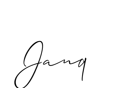 How to make Janq signature? Allison_Script is a professional autograph style. Create handwritten signature for Janq name. Janq signature style 2 images and pictures png