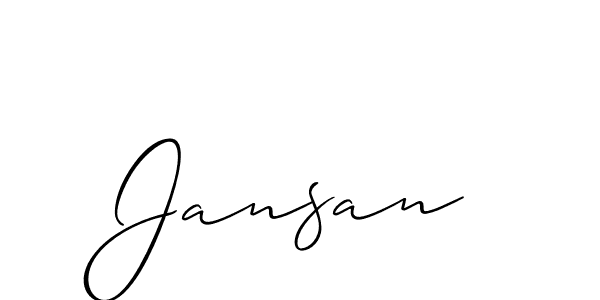 Make a beautiful signature design for name Jansan. With this signature (Allison_Script) style, you can create a handwritten signature for free. Jansan signature style 2 images and pictures png