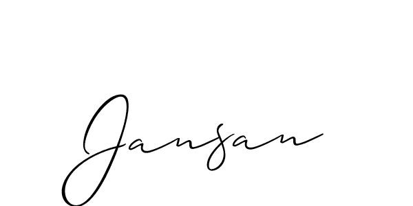 Create a beautiful signature design for name Jansan. With this signature (Allison_Script) fonts, you can make a handwritten signature for free. Jansan signature style 2 images and pictures png