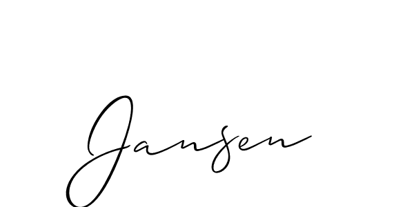 Similarly Allison_Script is the best handwritten signature design. Signature creator online .You can use it as an online autograph creator for name Jansen. Jansen signature style 2 images and pictures png