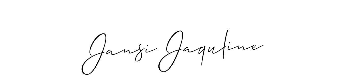 Allison_Script is a professional signature style that is perfect for those who want to add a touch of class to their signature. It is also a great choice for those who want to make their signature more unique. Get Jansi Jaquline name to fancy signature for free. Jansi Jaquline signature style 2 images and pictures png