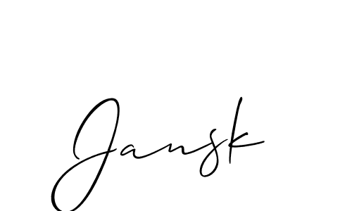 How to Draw Jansk signature style? Allison_Script is a latest design signature styles for name Jansk. Jansk signature style 2 images and pictures png