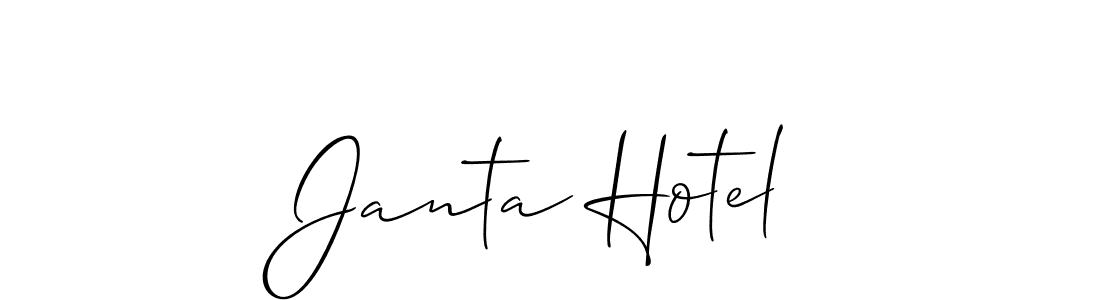 Also we have Janta Hotel name is the best signature style. Create professional handwritten signature collection using Allison_Script autograph style. Janta Hotel signature style 2 images and pictures png