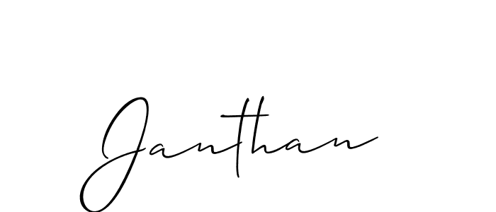 Make a beautiful signature design for name Janthan. With this signature (Allison_Script) style, you can create a handwritten signature for free. Janthan signature style 2 images and pictures png