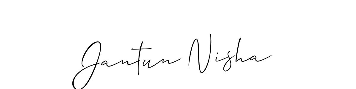 How to make Jantun Nisha name signature. Use Allison_Script style for creating short signs online. This is the latest handwritten sign. Jantun Nisha signature style 2 images and pictures png