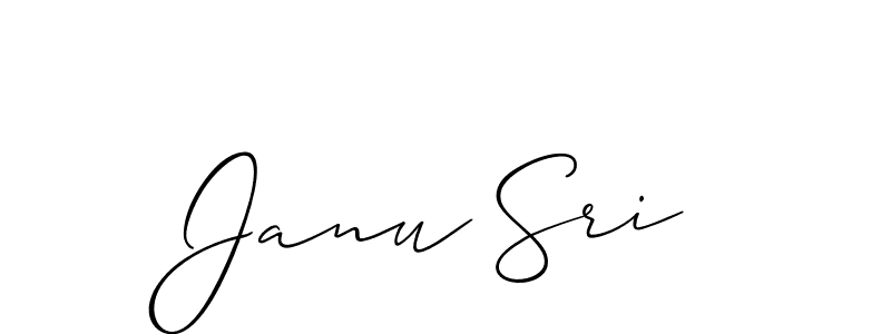 You should practise on your own different ways (Allison_Script) to write your name (Janu Sri) in signature. don't let someone else do it for you. Janu Sri signature style 2 images and pictures png