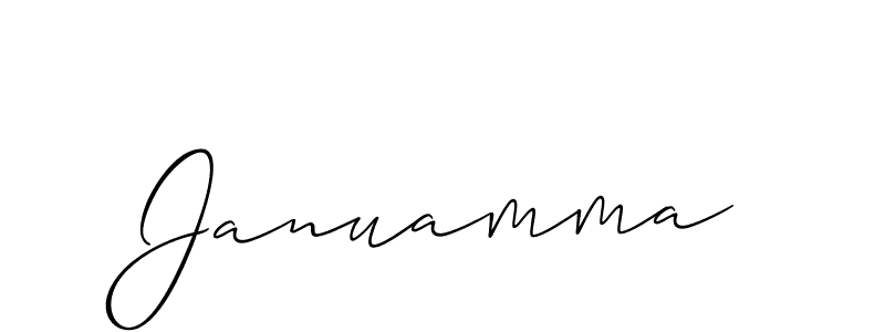 Design your own signature with our free online signature maker. With this signature software, you can create a handwritten (Allison_Script) signature for name Januamma. Januamma signature style 2 images and pictures png