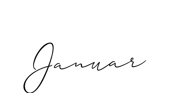 Design your own signature with our free online signature maker. With this signature software, you can create a handwritten (Allison_Script) signature for name Januar. Januar signature style 2 images and pictures png