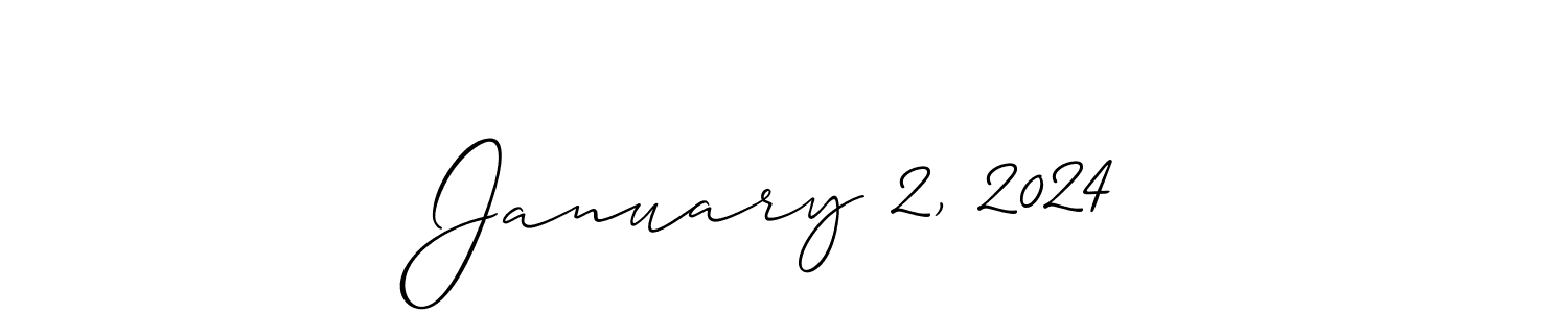 Design your own signature with our free online signature maker. With this signature software, you can create a handwritten (Allison_Script) signature for name January 2, 2024. January 2, 2024 signature style 2 images and pictures png