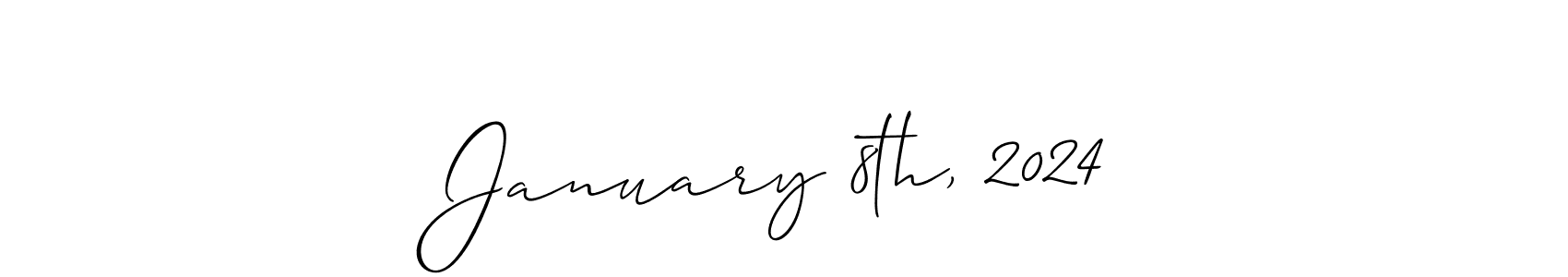 Make a beautiful signature design for name January 8th, 2024. Use this online signature maker to create a handwritten signature for free. January 8th, 2024 signature style 2 images and pictures png