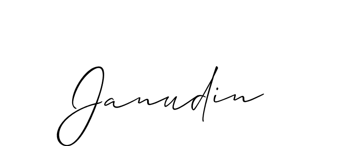 How to make Janudin signature? Allison_Script is a professional autograph style. Create handwritten signature for Janudin name. Janudin signature style 2 images and pictures png