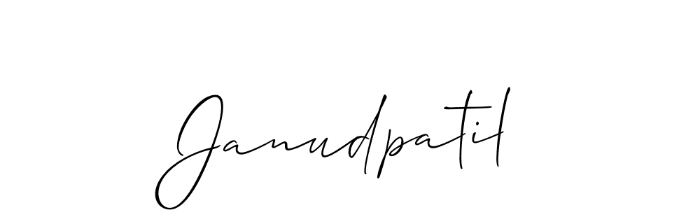 The best way (Allison_Script) to make a short signature is to pick only two or three words in your name. The name Janudpatil include a total of six letters. For converting this name. Janudpatil signature style 2 images and pictures png