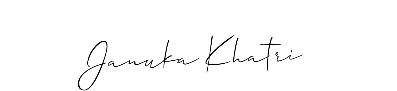 Best and Professional Signature Style for Januka Khatri. Allison_Script Best Signature Style Collection. Januka Khatri signature style 2 images and pictures png