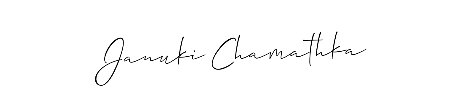 Once you've used our free online signature maker to create your best signature Allison_Script style, it's time to enjoy all of the benefits that Januki Chamathka name signing documents. Januki Chamathka signature style 2 images and pictures png