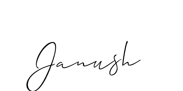 The best way (Allison_Script) to make a short signature is to pick only two or three words in your name. The name Janush include a total of six letters. For converting this name. Janush signature style 2 images and pictures png