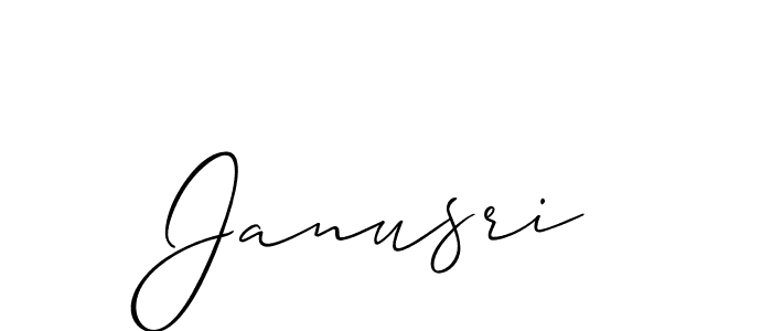 Create a beautiful signature design for name Janusri. With this signature (Allison_Script) fonts, you can make a handwritten signature for free. Janusri signature style 2 images and pictures png