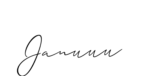 Use a signature maker to create a handwritten signature online. With this signature software, you can design (Allison_Script) your own signature for name Januuu. Januuu signature style 2 images and pictures png