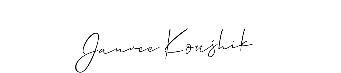 This is the best signature style for the Janvee Koushik name. Also you like these signature font (Allison_Script). Mix name signature. Janvee Koushik signature style 2 images and pictures png