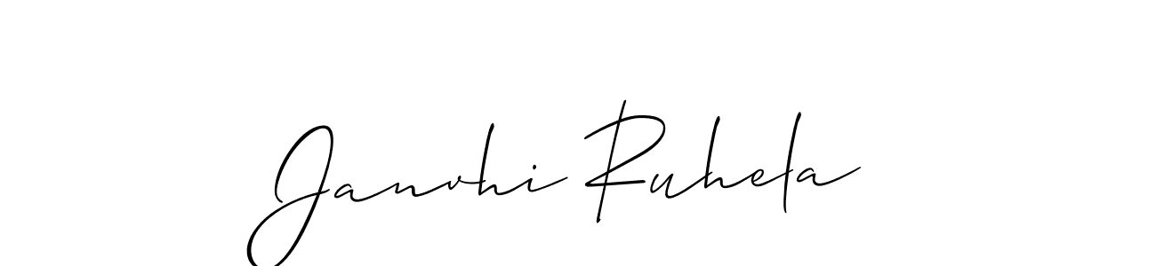 Create a beautiful signature design for name Janvhi Ruhela. With this signature (Allison_Script) fonts, you can make a handwritten signature for free. Janvhi Ruhela signature style 2 images and pictures png