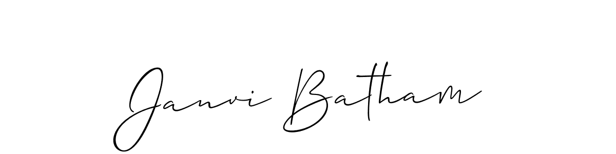 How to make Janvi Batham name signature. Use Allison_Script style for creating short signs online. This is the latest handwritten sign. Janvi Batham signature style 2 images and pictures png