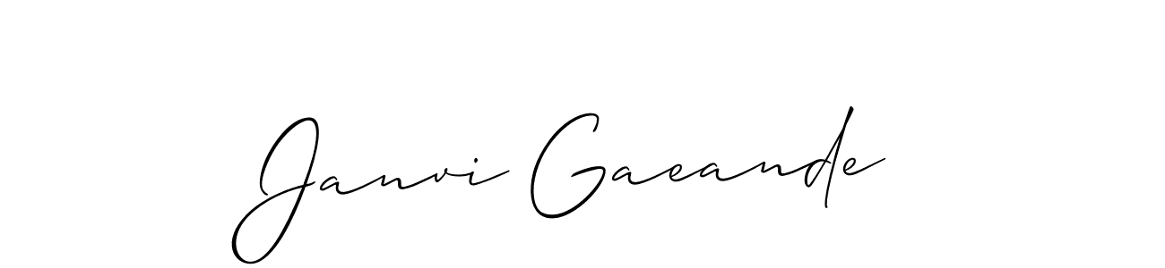 Design your own signature with our free online signature maker. With this signature software, you can create a handwritten (Allison_Script) signature for name Janvi Gaeande. Janvi Gaeande signature style 2 images and pictures png