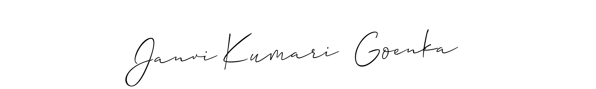 Create a beautiful signature design for name Janvi Kumari  Goenka. With this signature (Allison_Script) fonts, you can make a handwritten signature for free. Janvi Kumari  Goenka signature style 2 images and pictures png