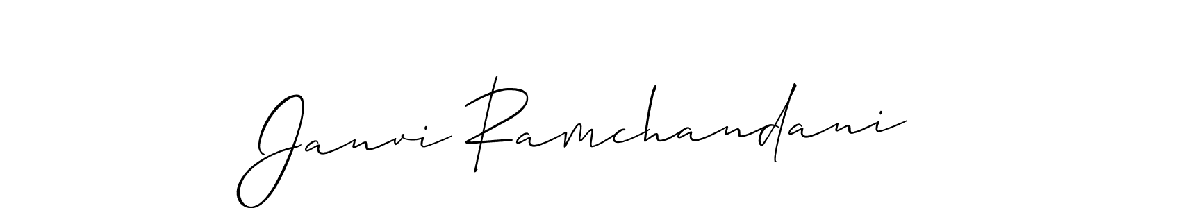 How to make Janvi Ramchandani name signature. Use Allison_Script style for creating short signs online. This is the latest handwritten sign. Janvi Ramchandani signature style 2 images and pictures png