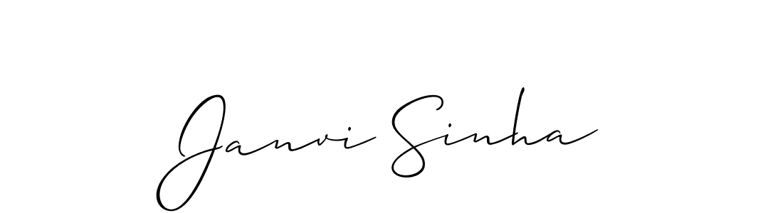How to make Janvi Sinha name signature. Use Allison_Script style for creating short signs online. This is the latest handwritten sign. Janvi Sinha signature style 2 images and pictures png