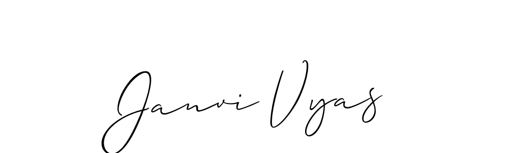 Design your own signature with our free online signature maker. With this signature software, you can create a handwritten (Allison_Script) signature for name Janvi Vyas. Janvi Vyas signature style 2 images and pictures png