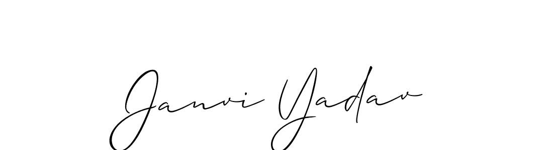 The best way (Allison_Script) to make a short signature is to pick only two or three words in your name. The name Janvi Yadav include a total of six letters. For converting this name. Janvi Yadav signature style 2 images and pictures png