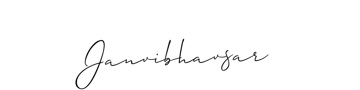 Make a beautiful signature design for name Janvibhavsar. With this signature (Allison_Script) style, you can create a handwritten signature for free. Janvibhavsar signature style 2 images and pictures png