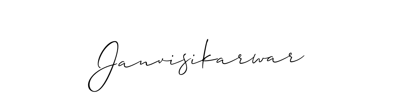 Use a signature maker to create a handwritten signature online. With this signature software, you can design (Allison_Script) your own signature for name Janvisikarwar. Janvisikarwar signature style 2 images and pictures png