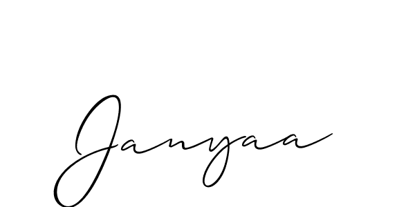 Also we have Janyaa name is the best signature style. Create professional handwritten signature collection using Allison_Script autograph style. Janyaa signature style 2 images and pictures png