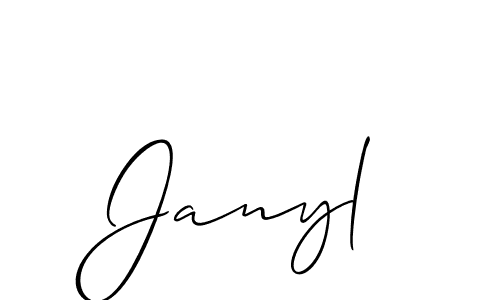 Make a beautiful signature design for name Janyl. With this signature (Allison_Script) style, you can create a handwritten signature for free. Janyl signature style 2 images and pictures png