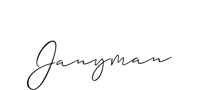 How to make Janyman signature? Allison_Script is a professional autograph style. Create handwritten signature for Janyman name. Janyman signature style 2 images and pictures png