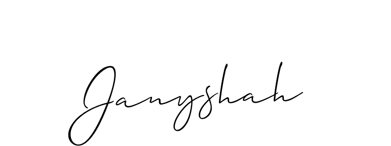 Design your own signature with our free online signature maker. With this signature software, you can create a handwritten (Allison_Script) signature for name Janyshah. Janyshah signature style 2 images and pictures png