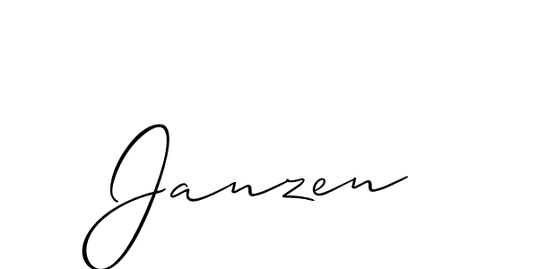 How to make Janzen signature? Allison_Script is a professional autograph style. Create handwritten signature for Janzen name. Janzen signature style 2 images and pictures png