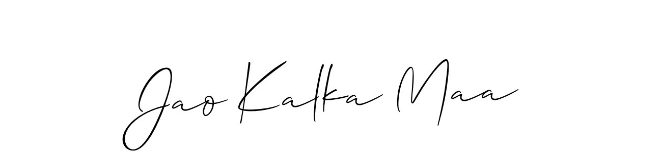 This is the best signature style for the Jao Kalka Maa name. Also you like these signature font (Allison_Script). Mix name signature. Jao Kalka Maa signature style 2 images and pictures png