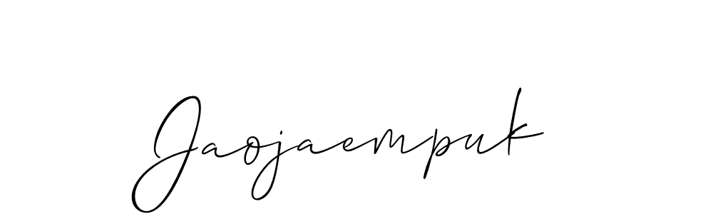 Design your own signature with our free online signature maker. With this signature software, you can create a handwritten (Allison_Script) signature for name Jaojaempuk. Jaojaempuk signature style 2 images and pictures png