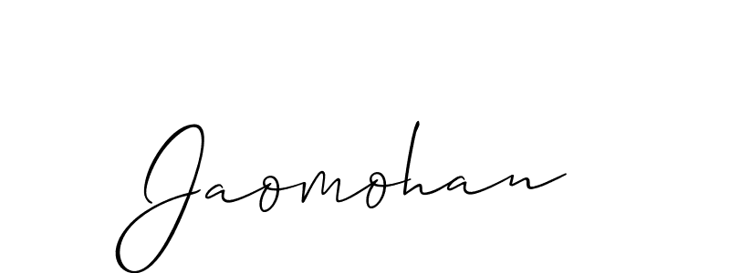 Create a beautiful signature design for name Jaomohan. With this signature (Allison_Script) fonts, you can make a handwritten signature for free. Jaomohan signature style 2 images and pictures png