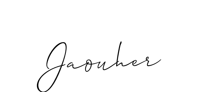 Also You can easily find your signature by using the search form. We will create Jaouher name handwritten signature images for you free of cost using Allison_Script sign style. Jaouher signature style 2 images and pictures png